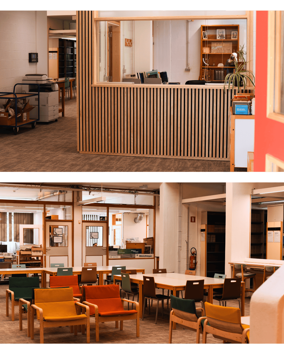 Nouvel accueil de la bibliothèque de Science et nouvel espace de travail au centre de la bibliothèque