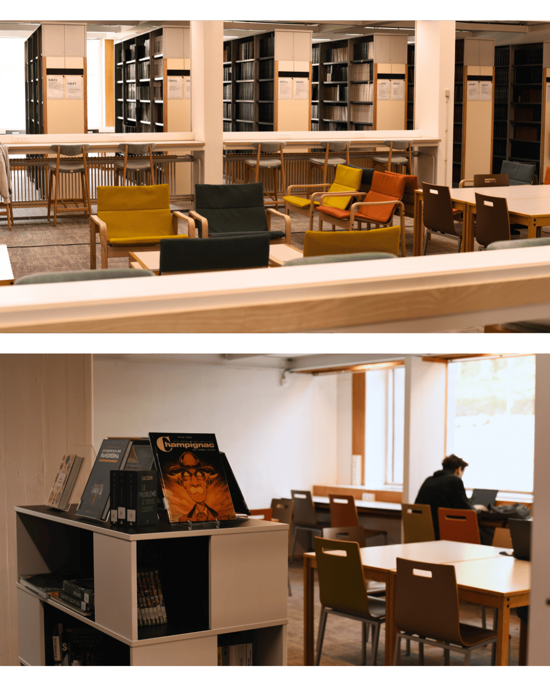 Nouvel espace de travail et nouvel espace pour ma pause de la bibliothèque de Sciences
