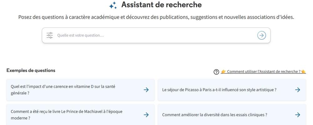 Découverte de l'Assistant de recherche
